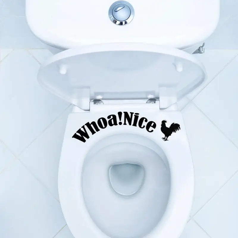 Rooster Toilet Seat Sticker – Removable Bathroom Decal 2 Pcs