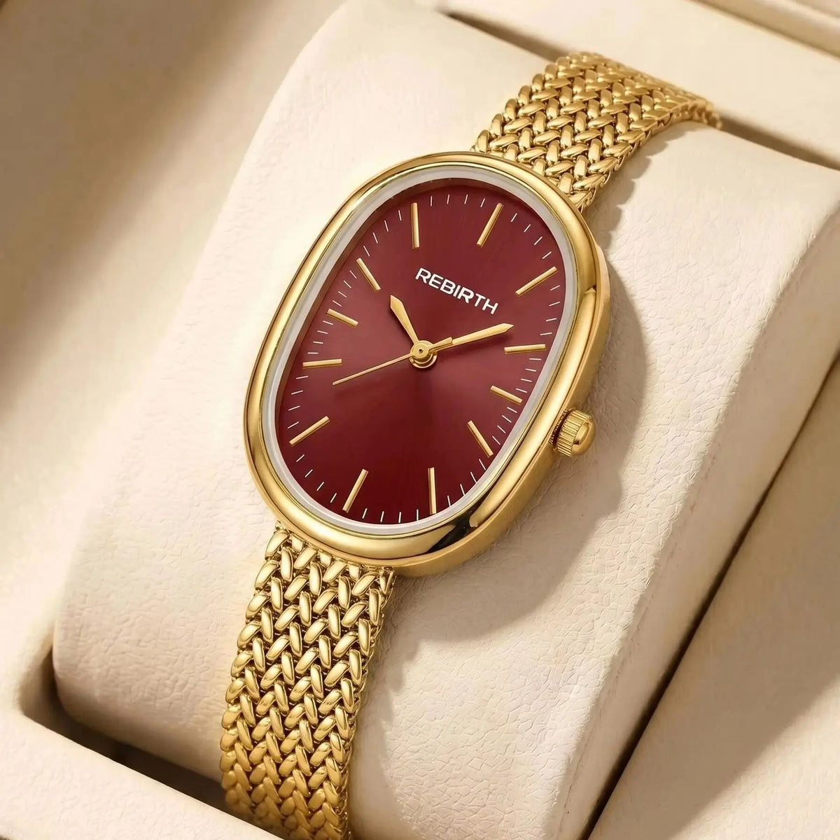 REBIRTH Women's Elegant Quartz Watch | Stainless Steel Band