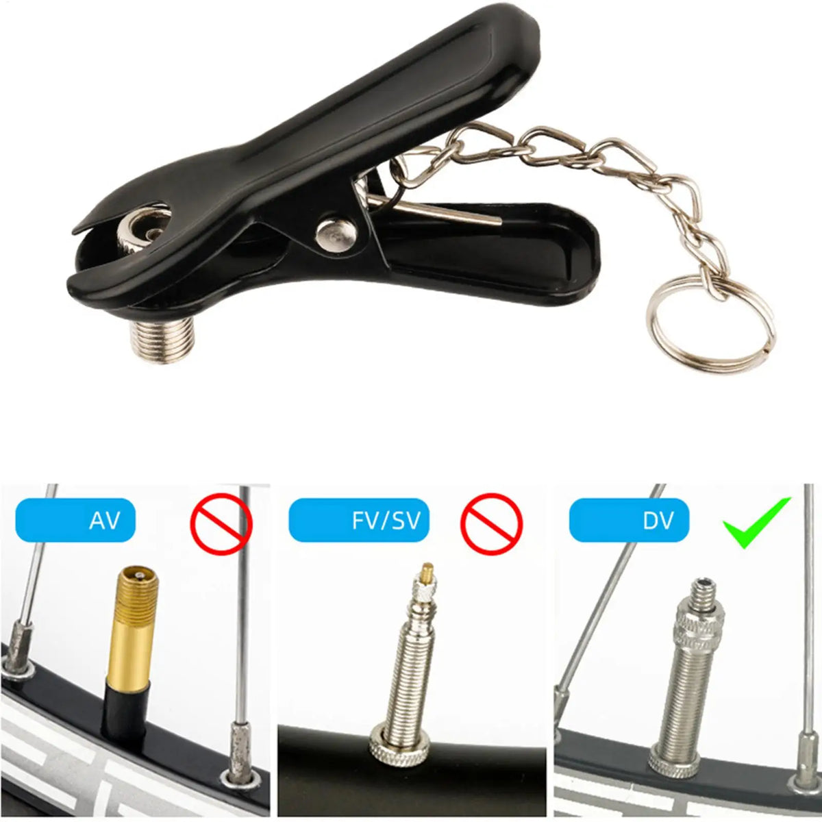 Tire Inflator Air Chuck – Multi-Use Bike Pump Nozzle Adapter