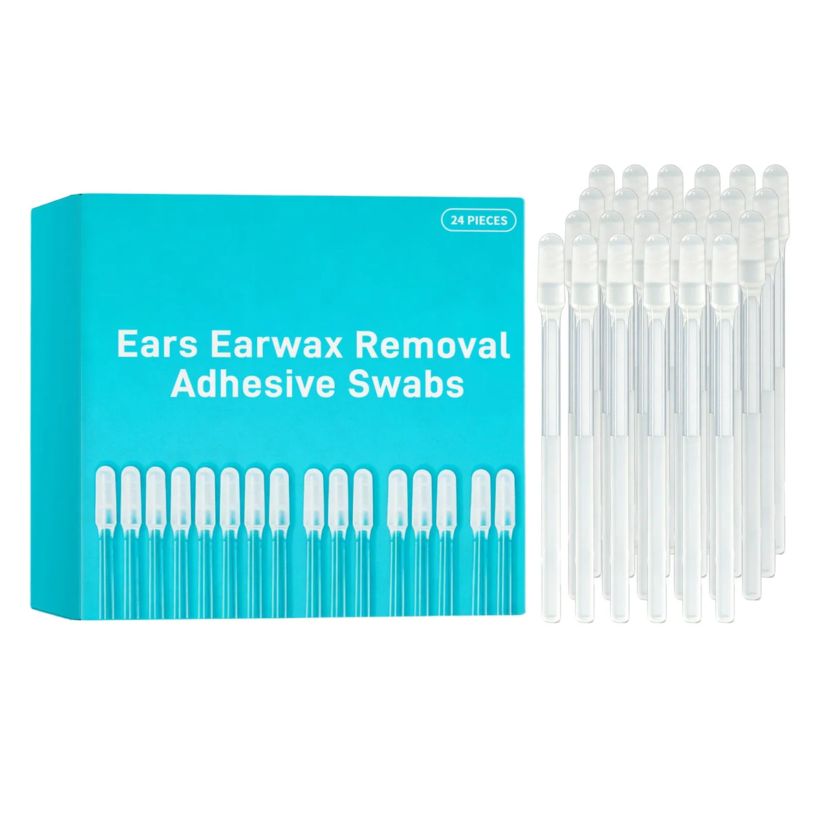24 Pcs Sticky Ear Wax Removal Swabs – Disposable Ear Cleaner