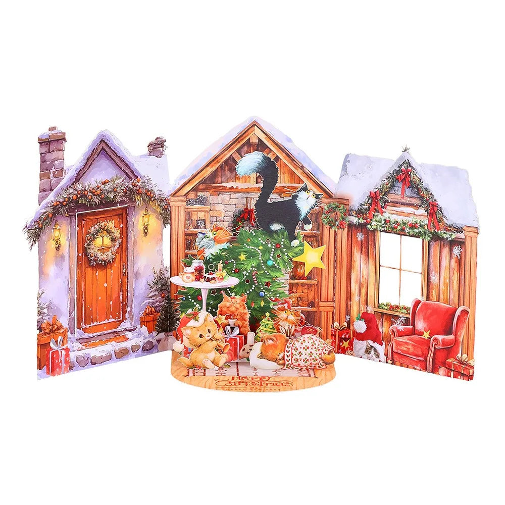 3D Pop-Up Christmas Cards – Santa & Xmas Tree Multicolor