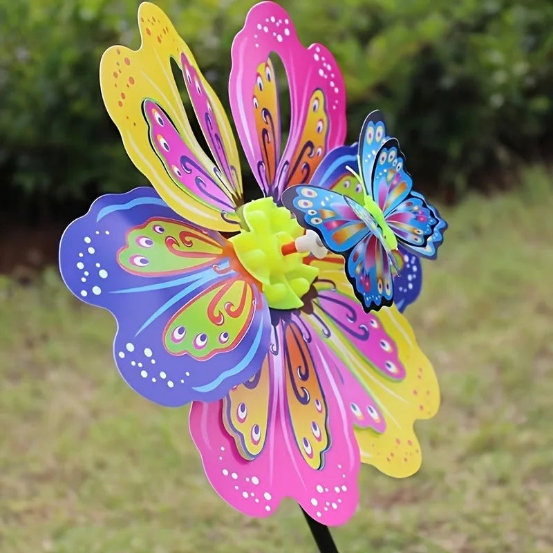 3D Butterfly Wind Spinner – 20.86in Colorful Outdoor Windmill