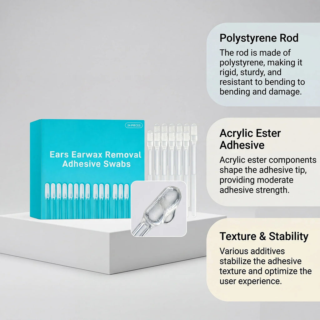 24 Pcs Sticky Ear Wax Removal Swabs – Disposable Ear Cleaner