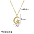 Star Moon Pendant Necklace | Gold Stainless Steel Choker