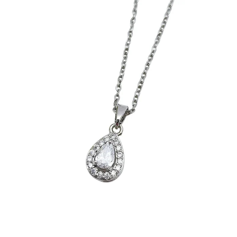 Waterdrop Pendant Necklace | Stainless Steel Clavicle Chain