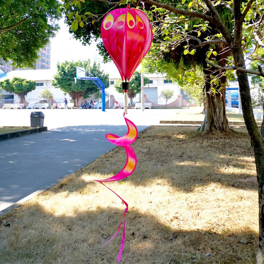 Rainbow Hot Air Balloon Wind Spinner 40cm – Kinetic Garden Decor