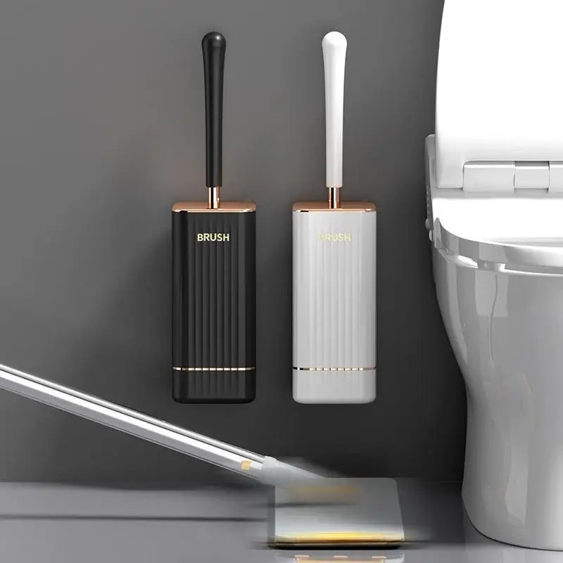 Wall Mounted Toilet Brush Set – No Drill, Long Handle, Quick Dry