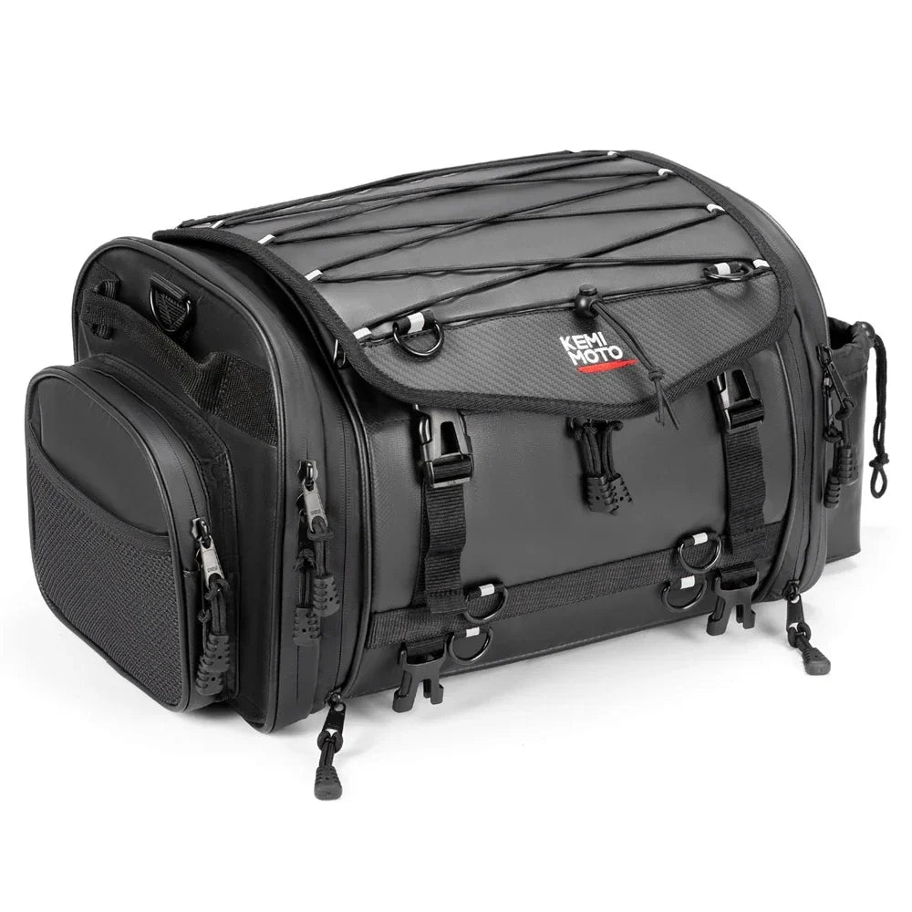 KEMITOUR Expandable Motorcycle Tail Bag – Waterproof PVC Pannier