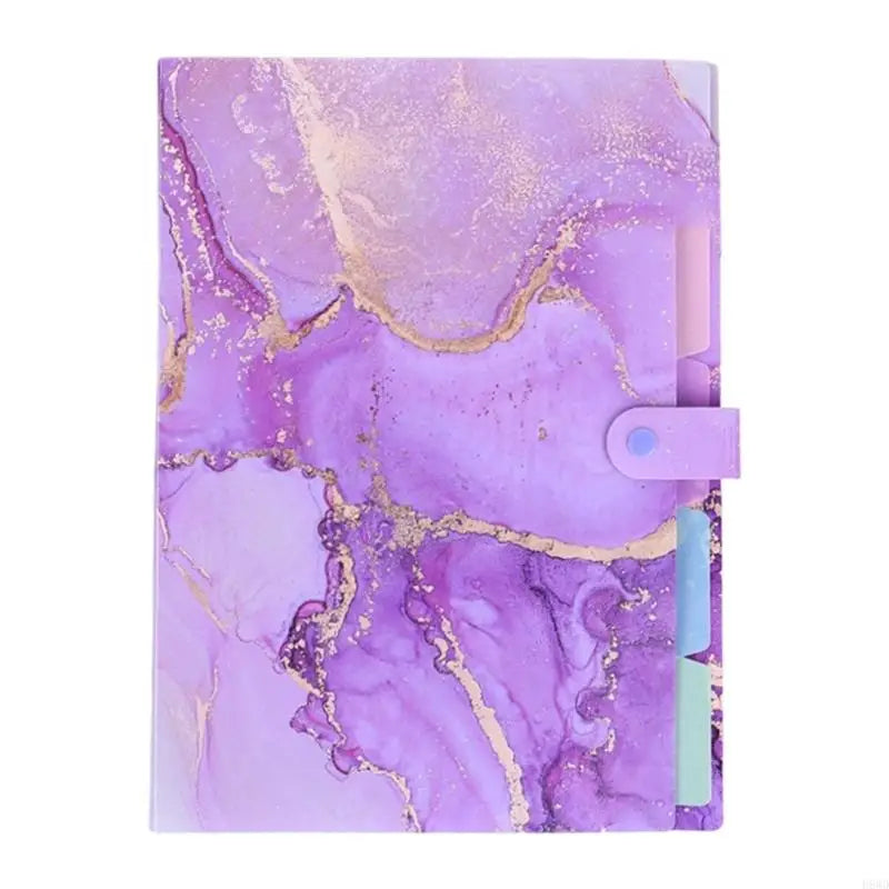 Plastic File Folder with Button Closure & Divider Sections