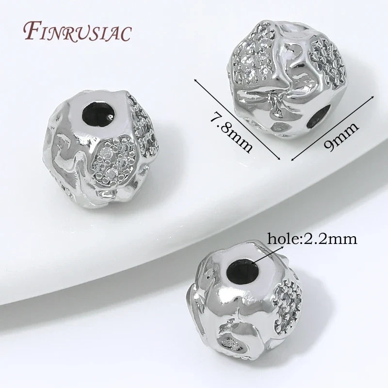 18K Gold Plated Zircon Spacer Beads | DIY Jewelry Making