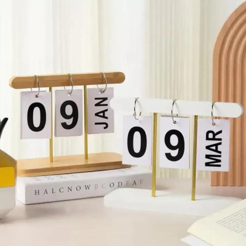 Flip Perpetual Desk Calendar – Minimalist ABS Desktop Ornament