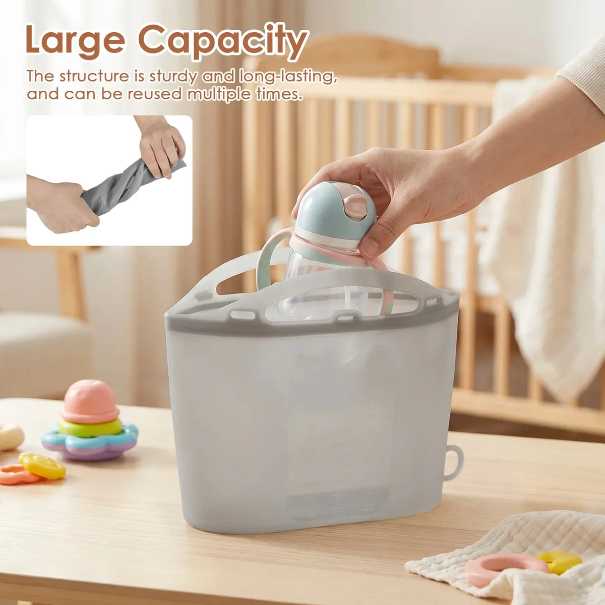 Reusable Silicone Microwave Steam Sanitizing Bag for Baby
