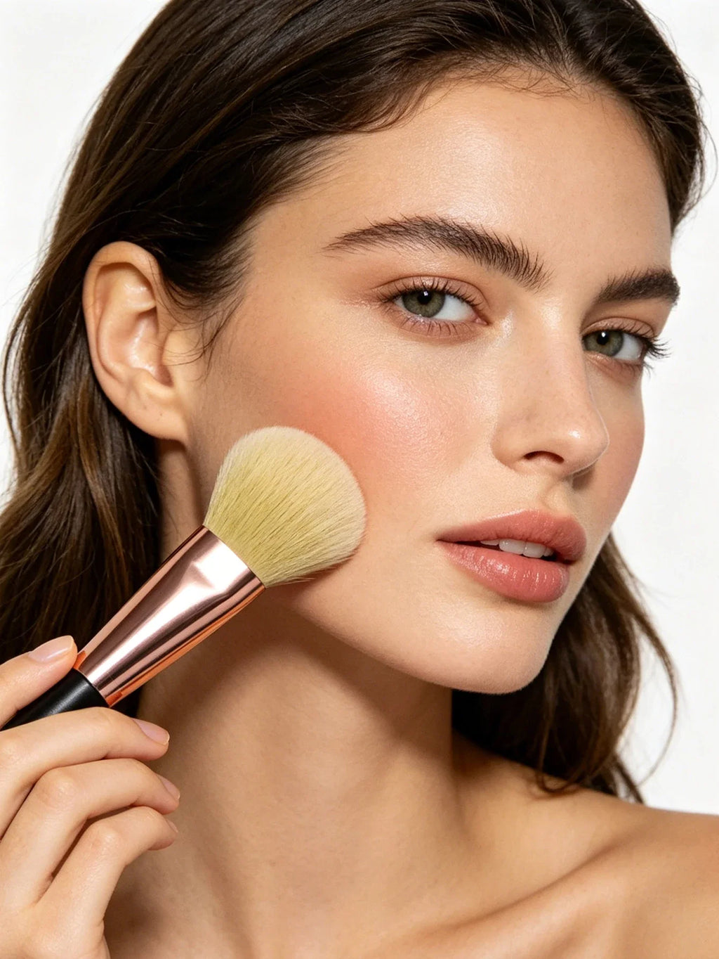 Soft Round Blush Brush – Loose Powder Contouring Makeup Tool