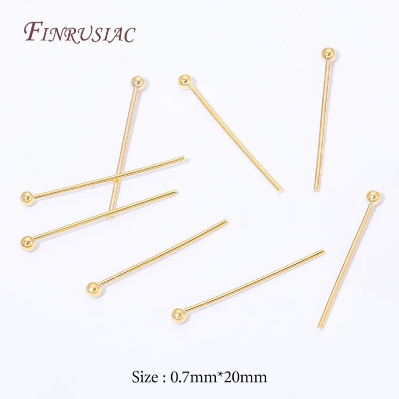 18K Gold Plated Ball Head Pins – Long Stem Beading Pins