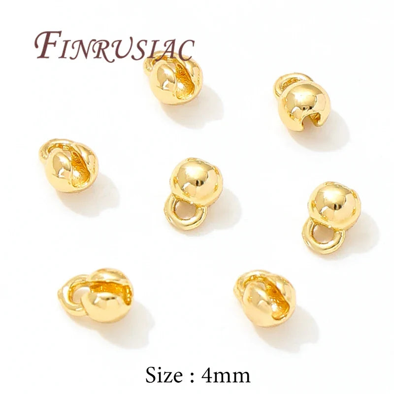 18K Gold Plated Crimp Bead End Caps – DIY Jewelry Findings