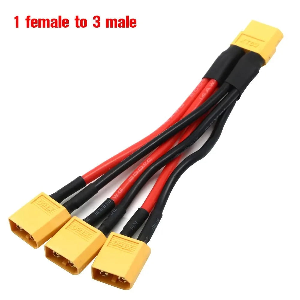 XT60 Parallel Battery Connector 14 AWG Male Female Plug – 10cm