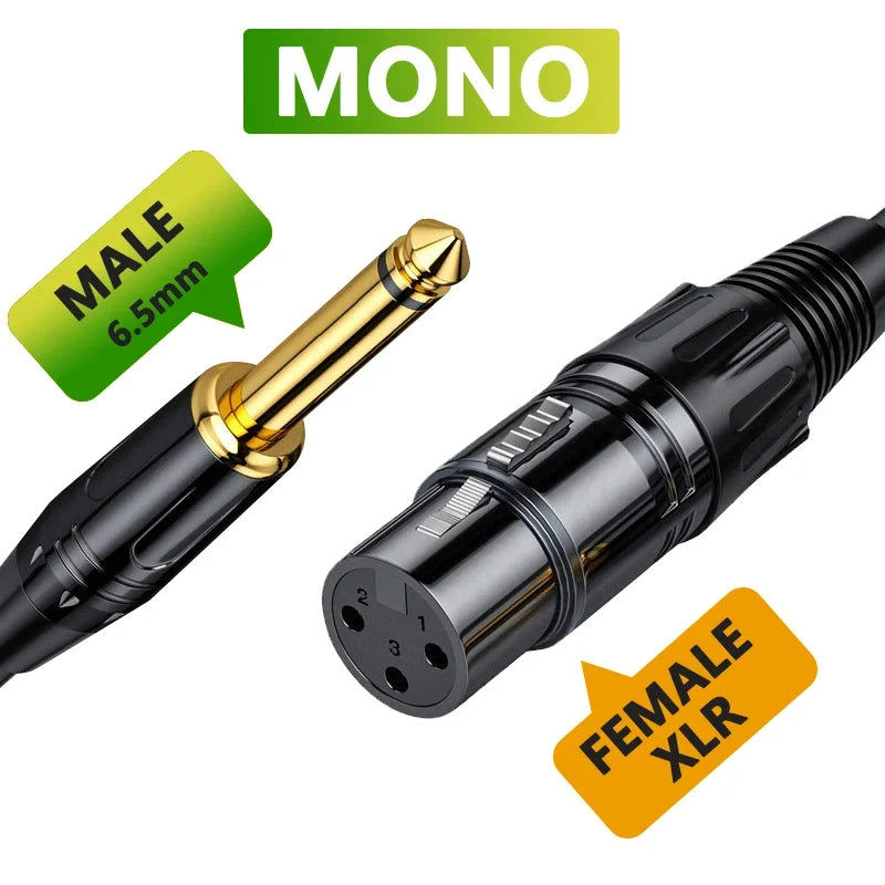 6.35mm 1/4" TS to XLR Instrument Cable | Guitar Patch Cord