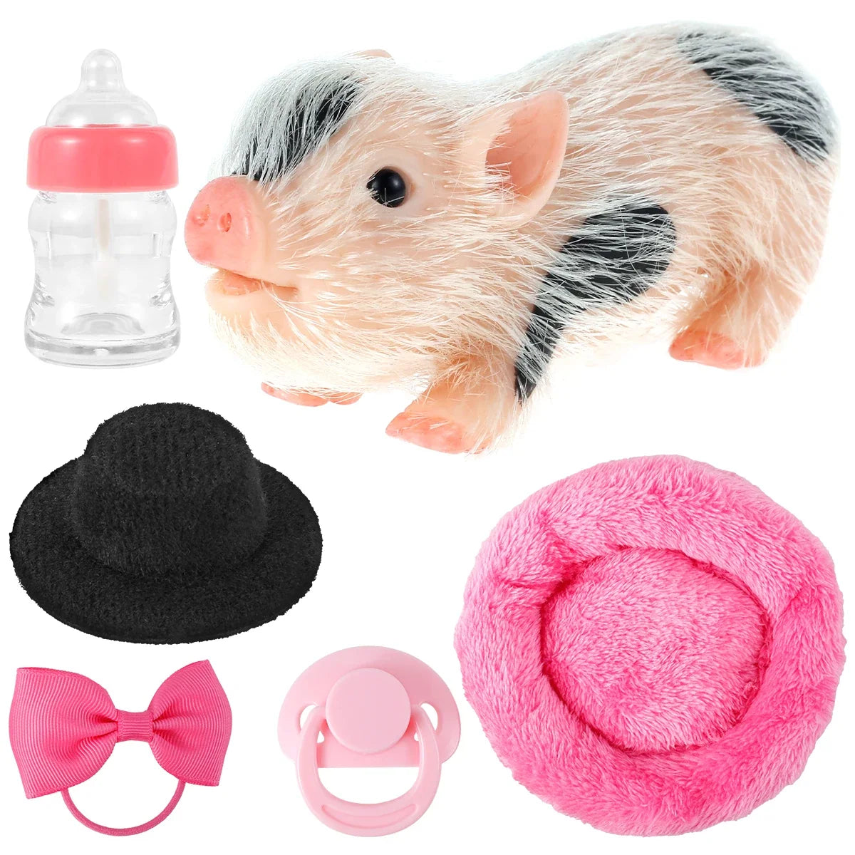Mini Silicone Piglet Doll Toy Set – Lifelike Reborn Pig Gift