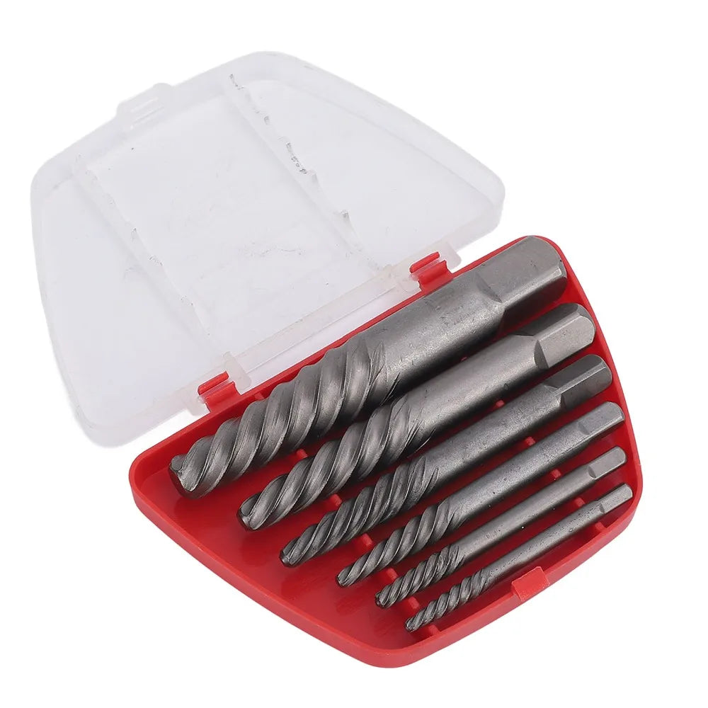 6-Piece Heavy Duty Screw Extractor Set | Bolt Removal Kit