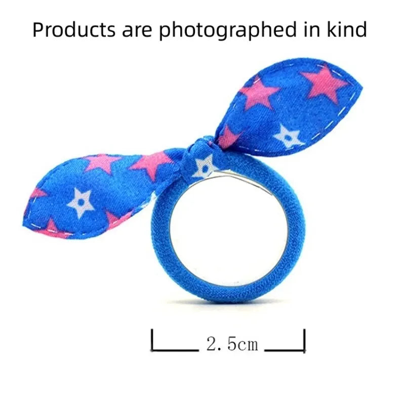 Bunny Ear Hair Bands 24 Mixed Colors – Nylon Cotton Elastics