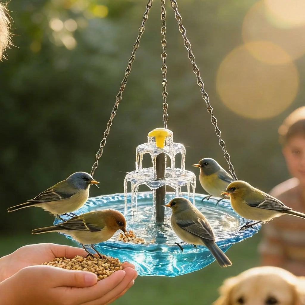 Solar Bird Bath with Fountain – Garden Hummingbird Birdbath