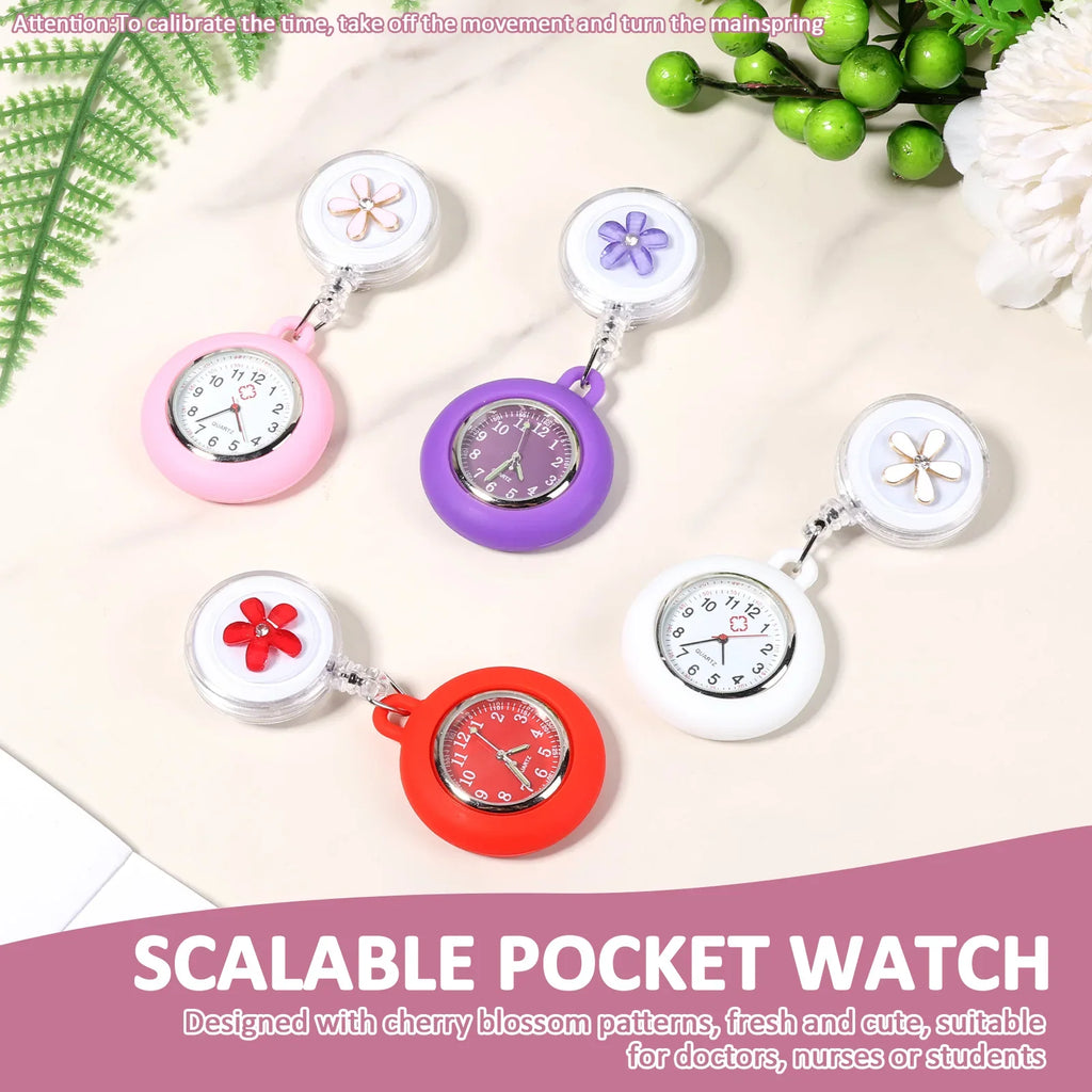 Retractable Clip-On Nurse Pocket Watch Set | 4 or 15 Pcs
