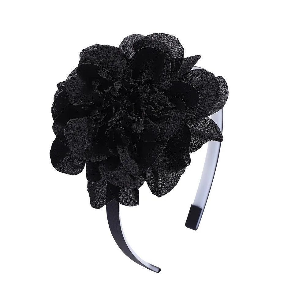 Girls Big Flower Crown Headband – Princess Grosgrain Hairband