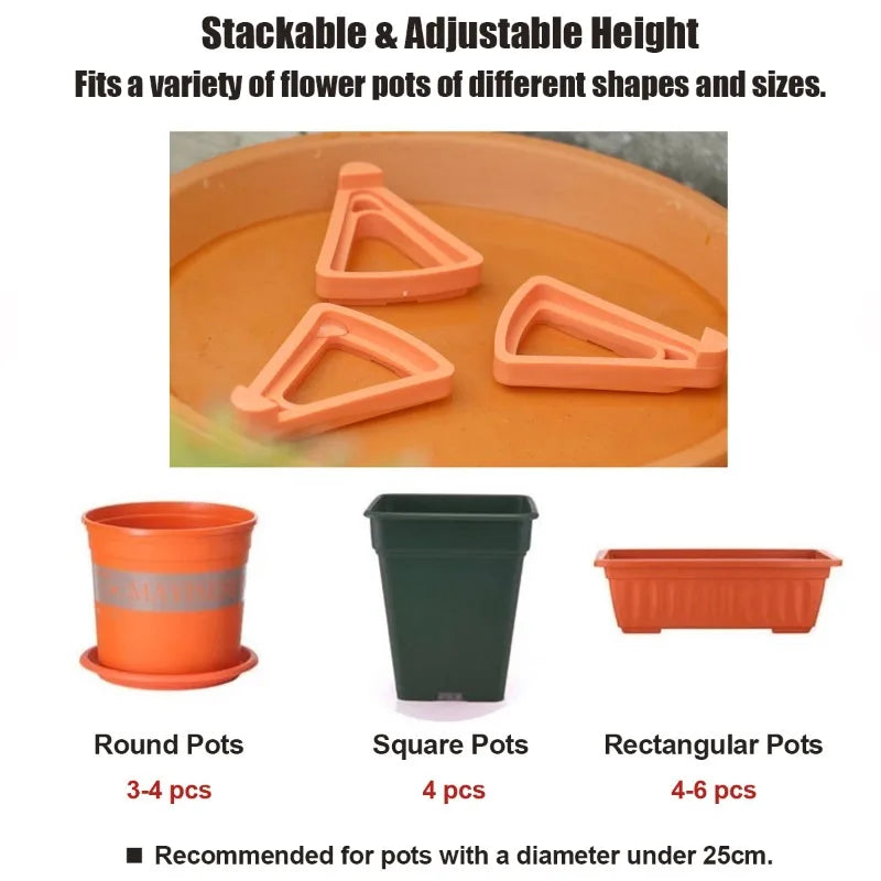 Plant Pot Feet Risers with Drainage Holes – 10 or 30 Pack