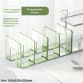 Clear 4-Compartment PVC Desktop Book Organizer Storage Stand