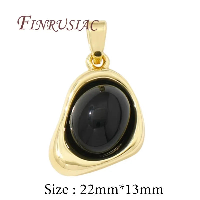 18K Gold Plated Natural Stone Charms – DIY Jewelry Pendants