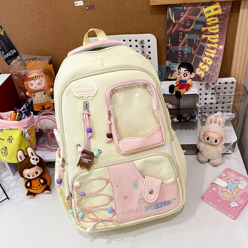 Nixie Large Capacity Dopamine-Inspired Stylish Backpack for Girls