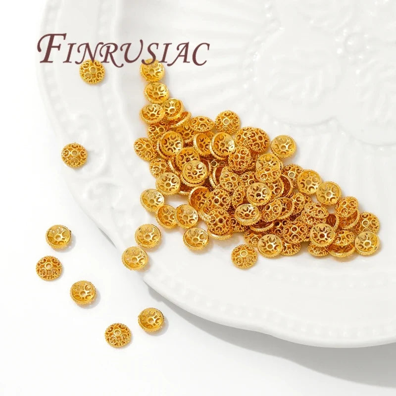 6mm 18K Gold Plated Flower Bead Caps – DIY Jewelry Spacers