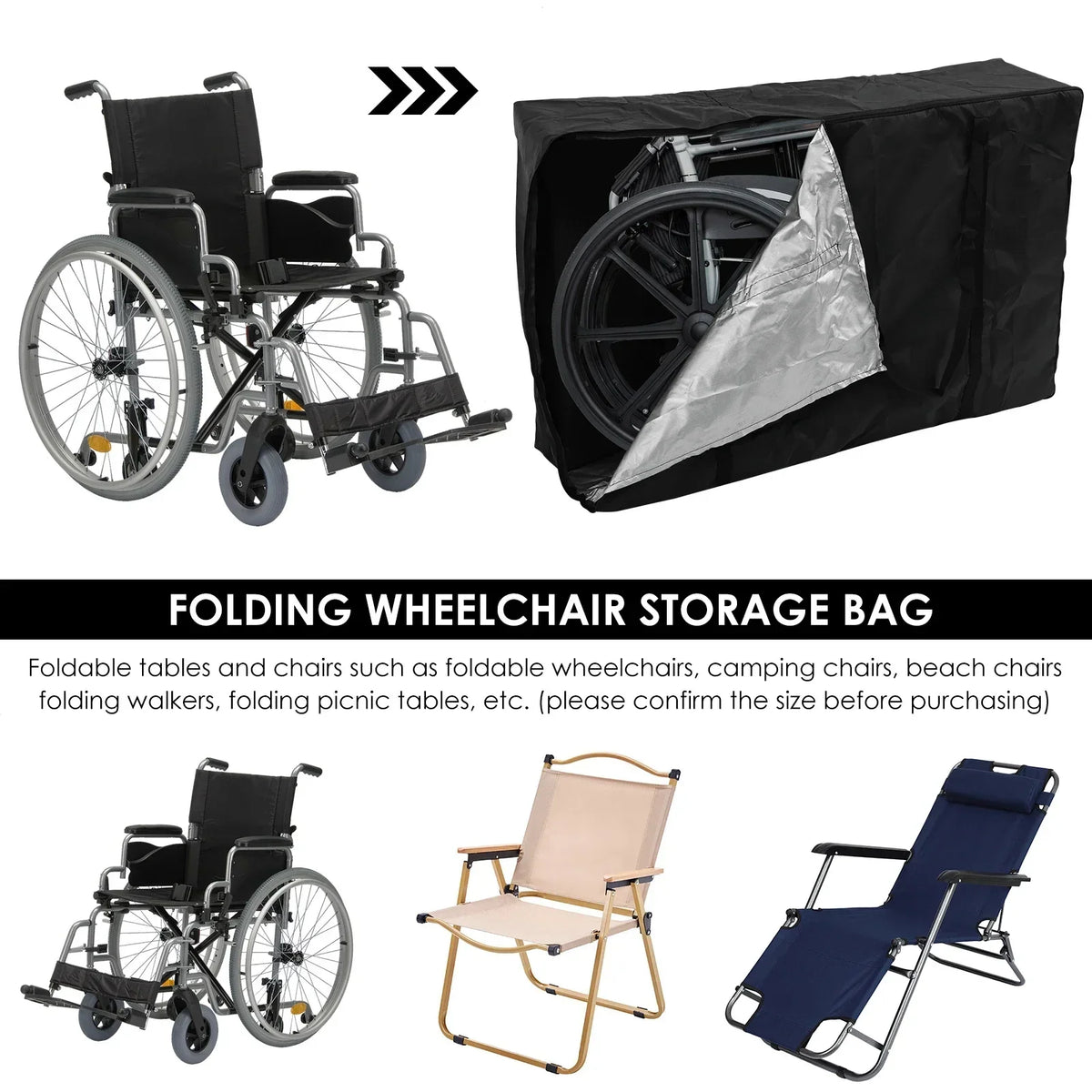 Waterproof Rollator & Wheelchair Travel Bag – Oxford Fabric