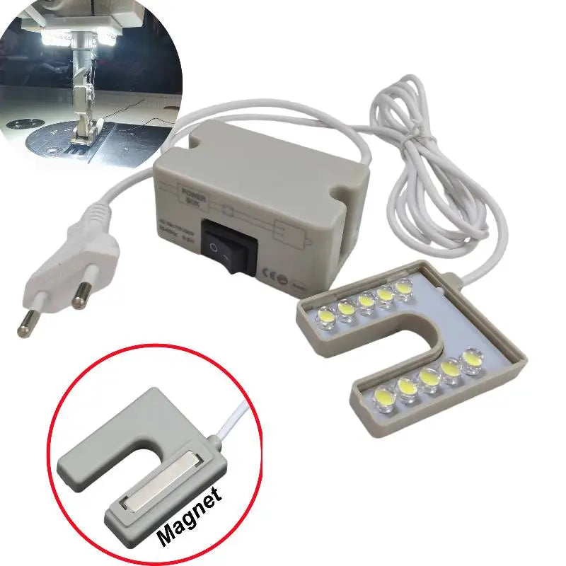 LED Sewing Machine Light – U-Shape Flicker-Free 10-Bead Lamp