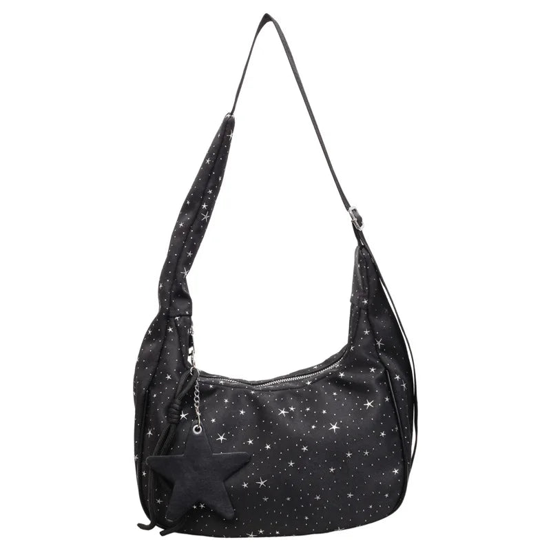 Pleated Tote Crossbody Bag – Women's Star Shoulder Handbag