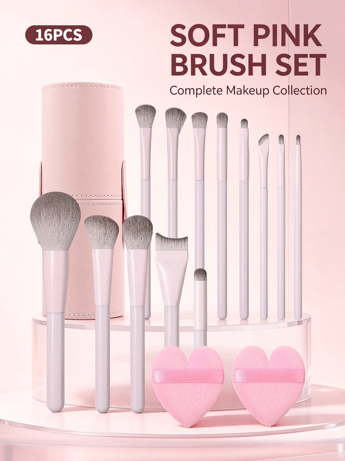Professional 16-Piece Makeup Brush Set | Complete Travel Kit
