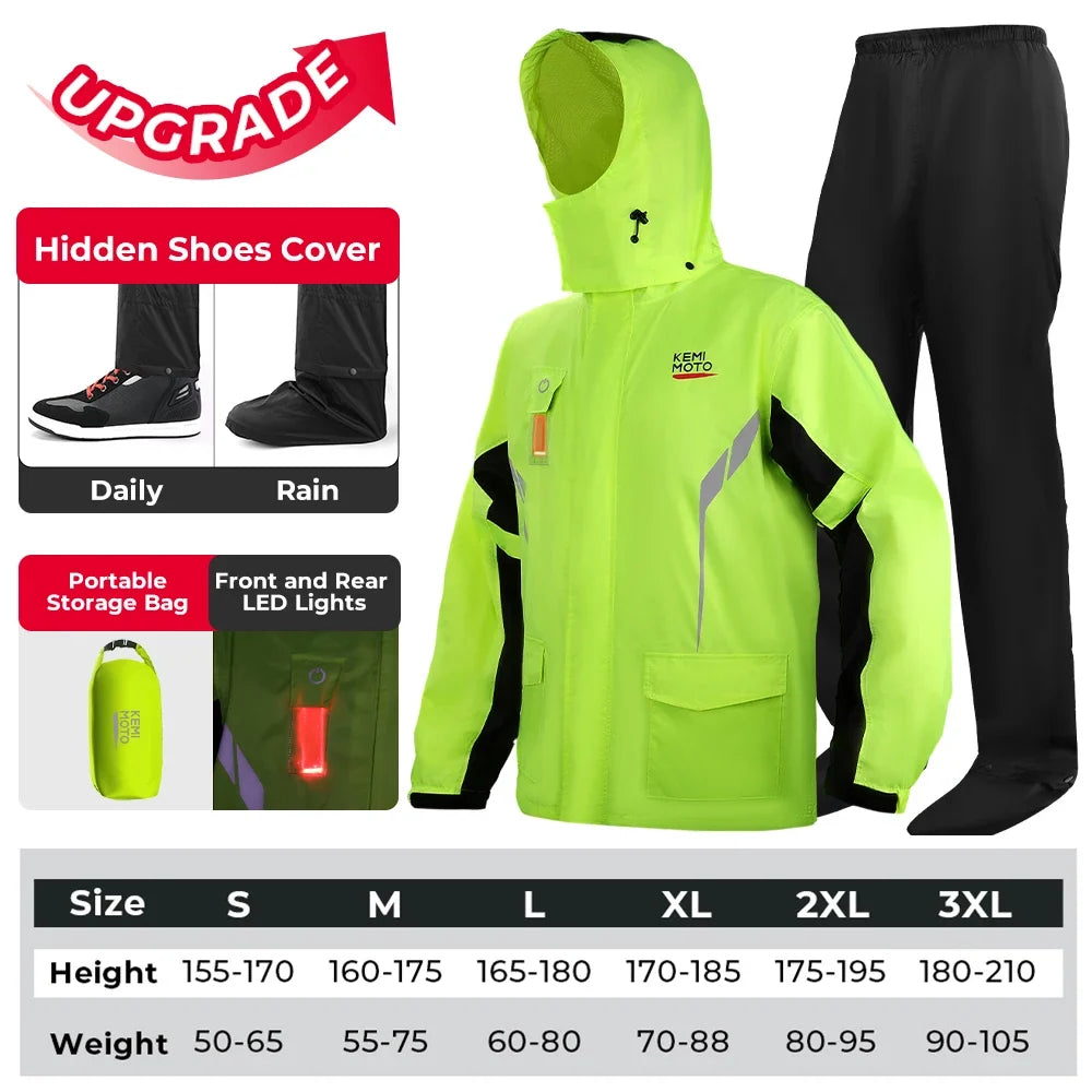 KEMIMOTO Waterproof Motorcycle Rain Suit – Jacket & Pants