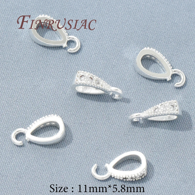 18K Gold Plated Brass Zircon Pendant Bails | DIY Necklace Findings
