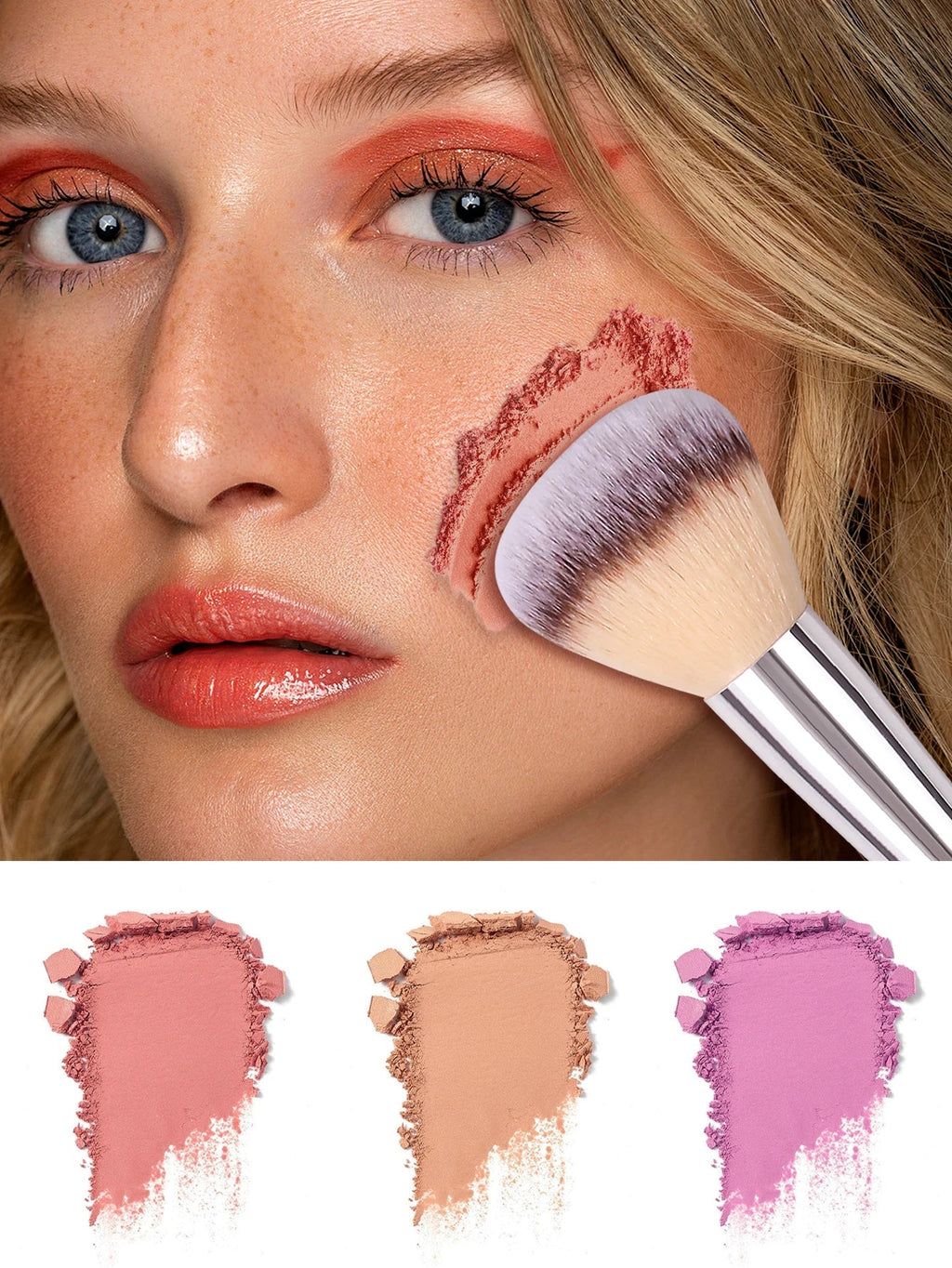 Fluffy Nylon Blush Brush with Wooden Handle – Makeup Brush