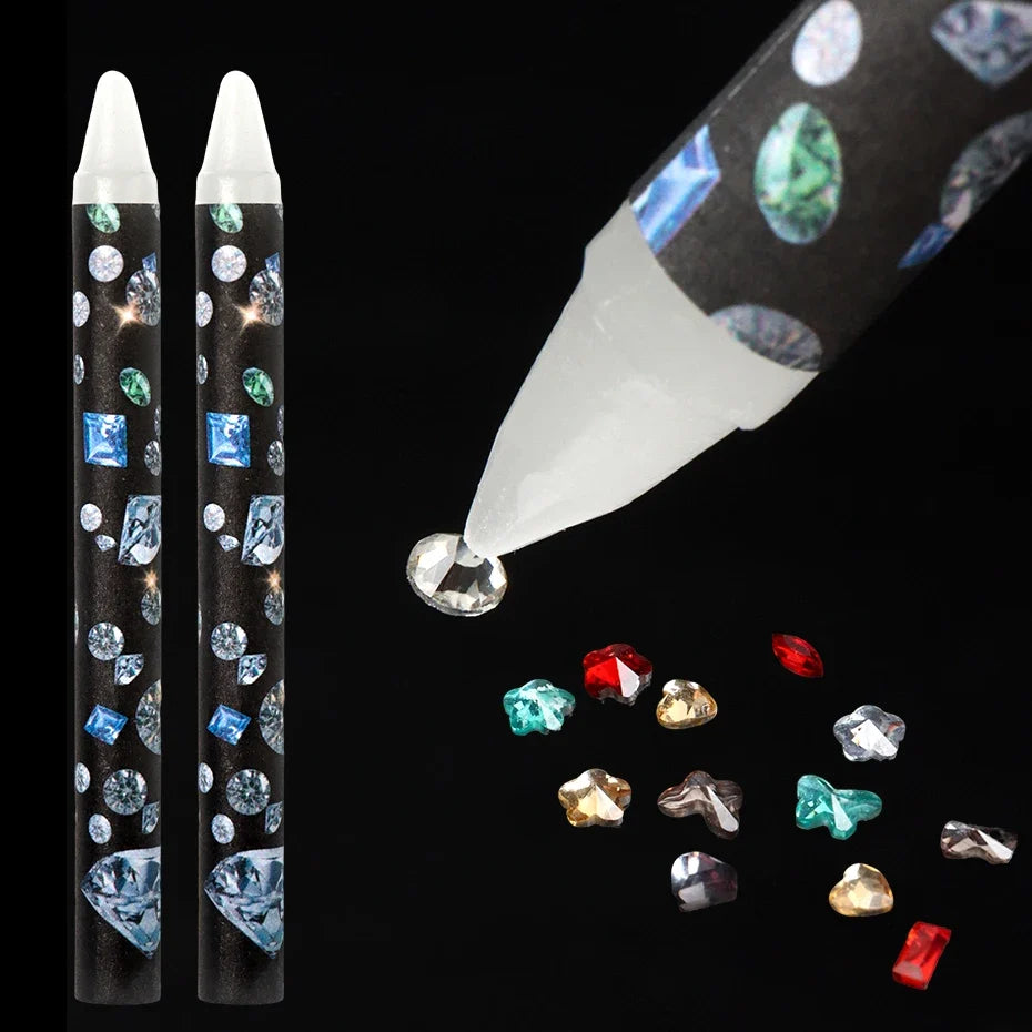 Wax Nail Art Picker Pencil – Rhinestone Dotting Tool 5/10 Pk