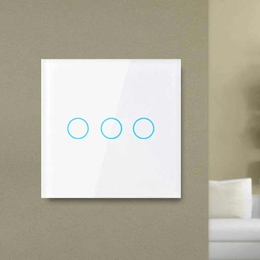Crystal Glass LED Touch Wall Switch 1/2/3 Gang EU 100-240V