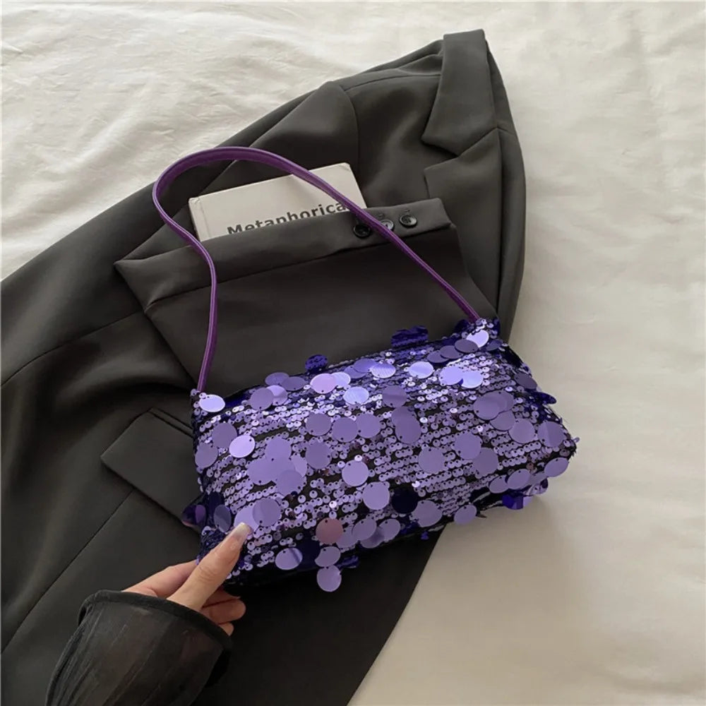 Women's Sequin Shoulder Tote Bag – Large Capacity Evening Bag