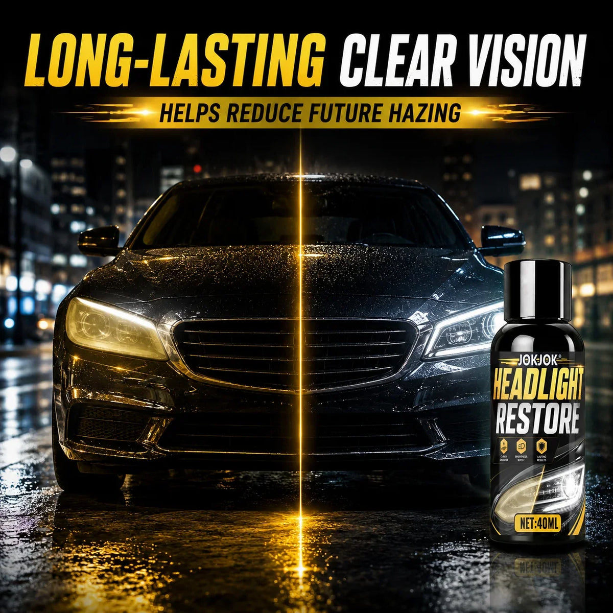 Car Headlight Restoration Kit – Remove Yellowing & Oxidation