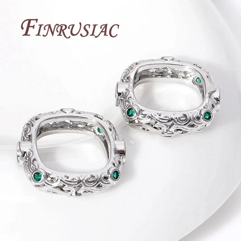 18K Gold Plated Zircon Square Bead Separators | DIY Jewelry
