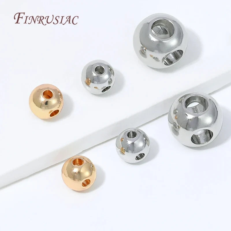 Gold Plated 4-Hole Round Spacer Beads – DIY Jewelry Making