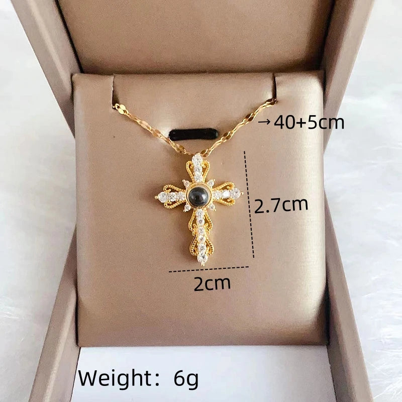 Women's Projection Pendant Necklace – I Love You Clavicle Chain