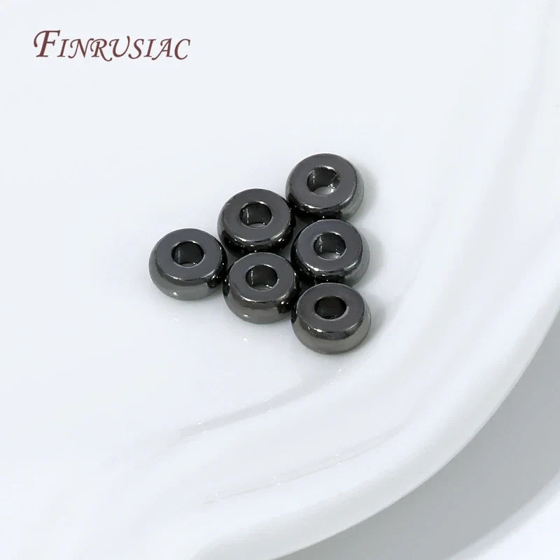 Black Plated Flat Donut Spacer Beads | Brass DIY Jewelry Findings