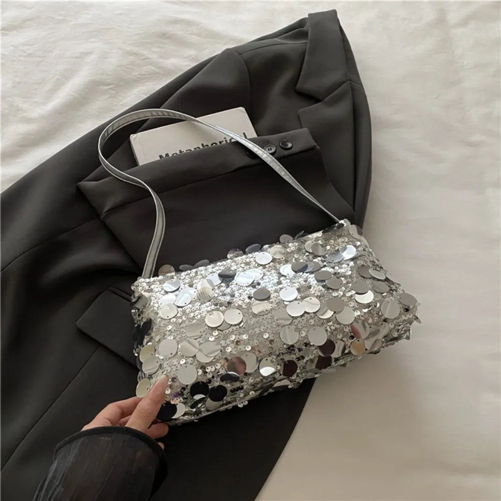 Women's Sequin Shoulder Tote Bag – Large Capacity Evening Bag