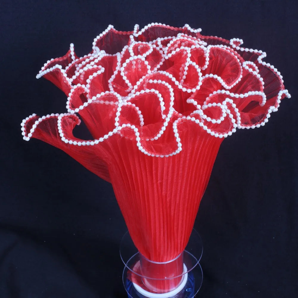 Pearl Wave Lace Mesh Flower Wrapping Yarn 28cm x 4 Yards