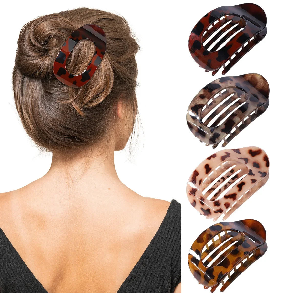 Matte Oval Hair Claw Clips for Women – Duckbill Bun Clip
